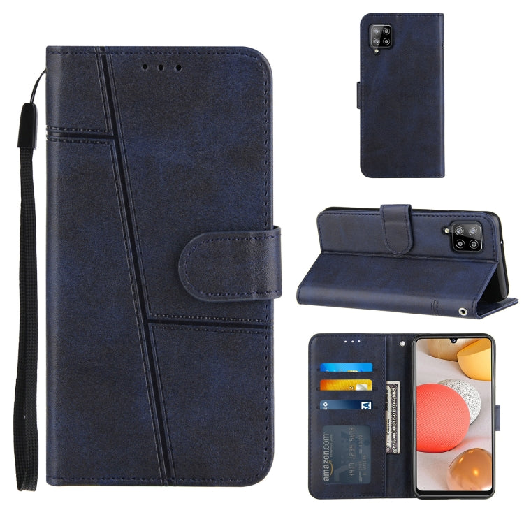 For Samsung Galaxy A42 5G Stitching Calf Texture Buckle Horizontal Flip Leather Case with Holder & Card Slots & Wallet & Lanyard