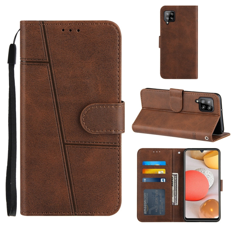 For Samsung Galaxy A42 5G Stitching Calf Texture Buckle Horizontal Flip Leather Case with Holder & Card Slots & Wallet & Lanyard