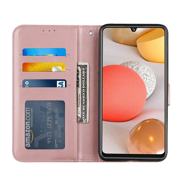For Samsung Galaxy A42 5G Stitching Calf Texture Buckle Horizontal Flip Leather Case with Holder & Card Slots & Wallet & Lanyard