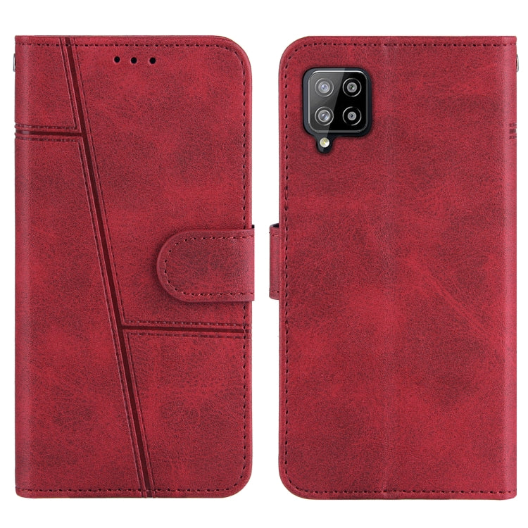 For Samsung Galaxy A42 5G Stitching Calf Texture Buckle Horizontal Flip Leather Case with Holder & Card Slots & Wallet & Lanyard