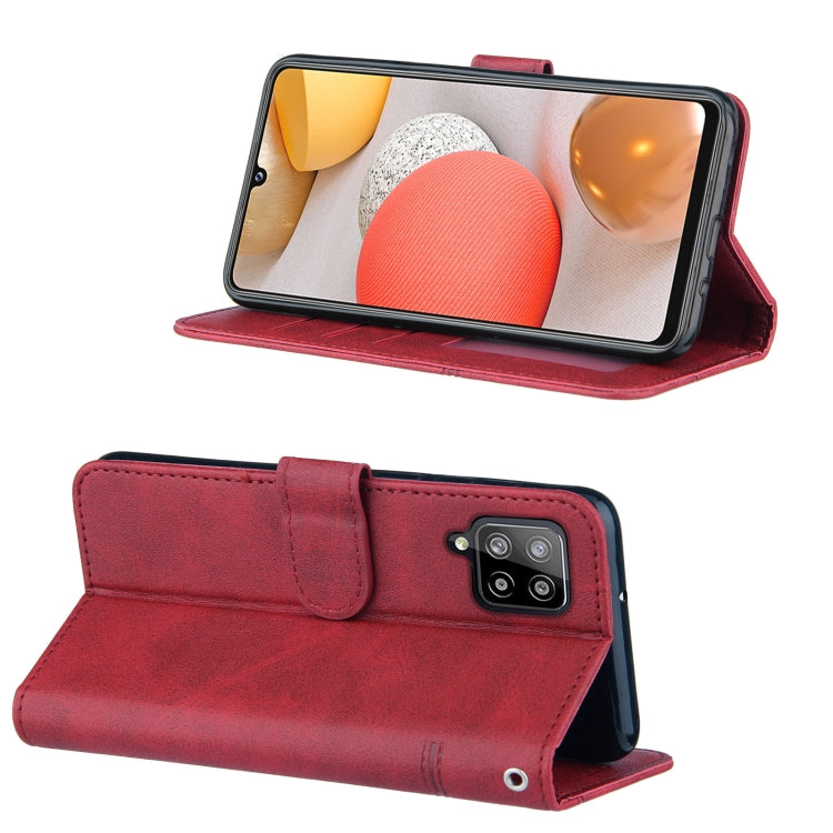 For Samsung Galaxy A42 5G Stitching Calf Texture Buckle Horizontal Flip Leather Case with Holder & Card Slots & Wallet & Lanyard