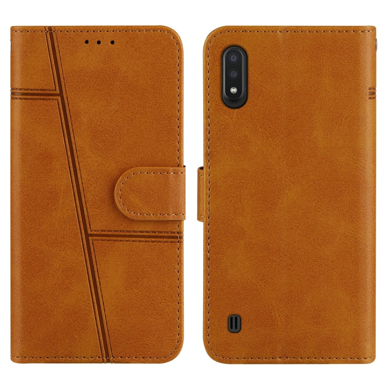 For Samsung Galaxy A01 Stitching Calf Texture Buckle Horizontal Flip Leather Case with Holder & Card Slots & Wallet & Lanyard