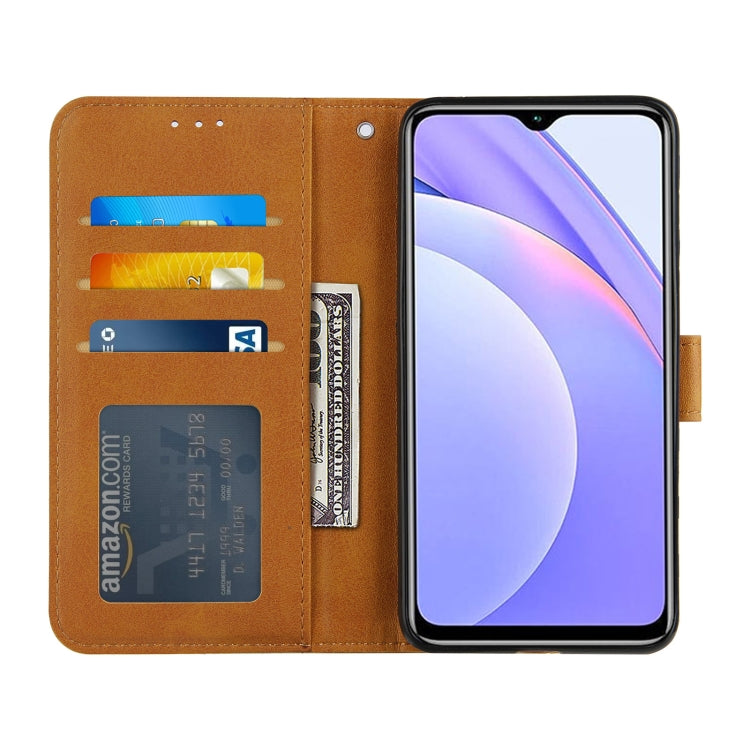For Xiaomi Poco M3 / Redmi 9 Power / Note 9 4G Stitching Calf Texture Buckle Horizontal Flip Leather Case with Holder & Card Slots & Wallet & Lanyard