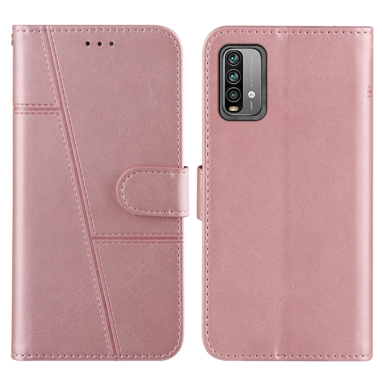 For Xiaomi Poco M3 / Redmi 9 Power / Note 9 4G Stitching Calf Texture Buckle Horizontal Flip Leather Case with Holder & Card Slots & Wallet & Lanyard