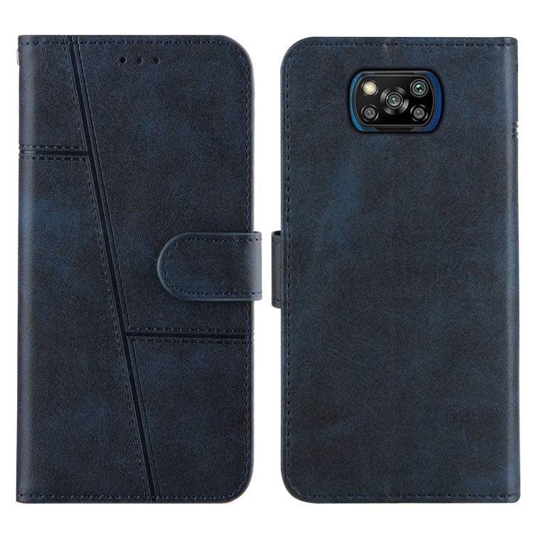 For Xiaomi Poco X3 NFC Stitching Calf Texture Buckle Horizontal Flip Leather Case with Holder & Card Slots & Wallet & Lanyard
