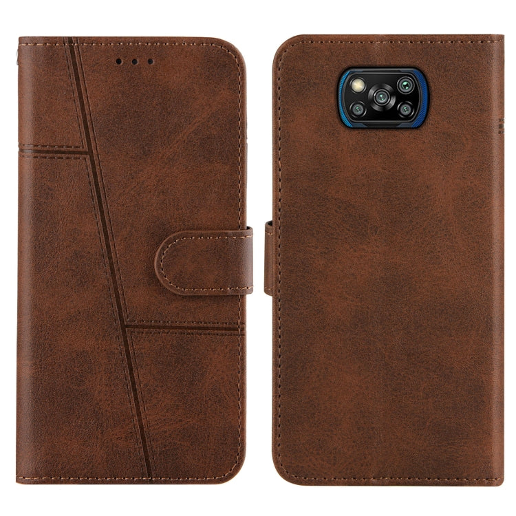 For Xiaomi Poco X3 NFC Stitching Calf Texture Buckle Horizontal Flip Leather Case with Holder & Card Slots & Wallet & Lanyard