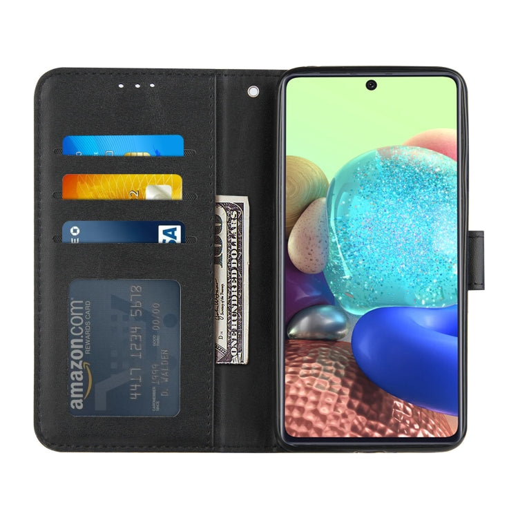 For Samsung Galaxy A71 5G Stitching Calf Texture Buckle Horizontal Flip Leather Case with Holder & Card Slots & Wallet & Lanyard
