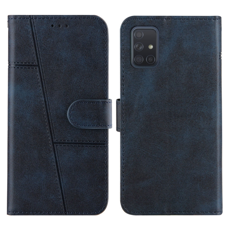 For Samsung Galaxy A71 5G Stitching Calf Texture Buckle Horizontal Flip Leather Case with Holder & Card Slots & Wallet & Lanyard