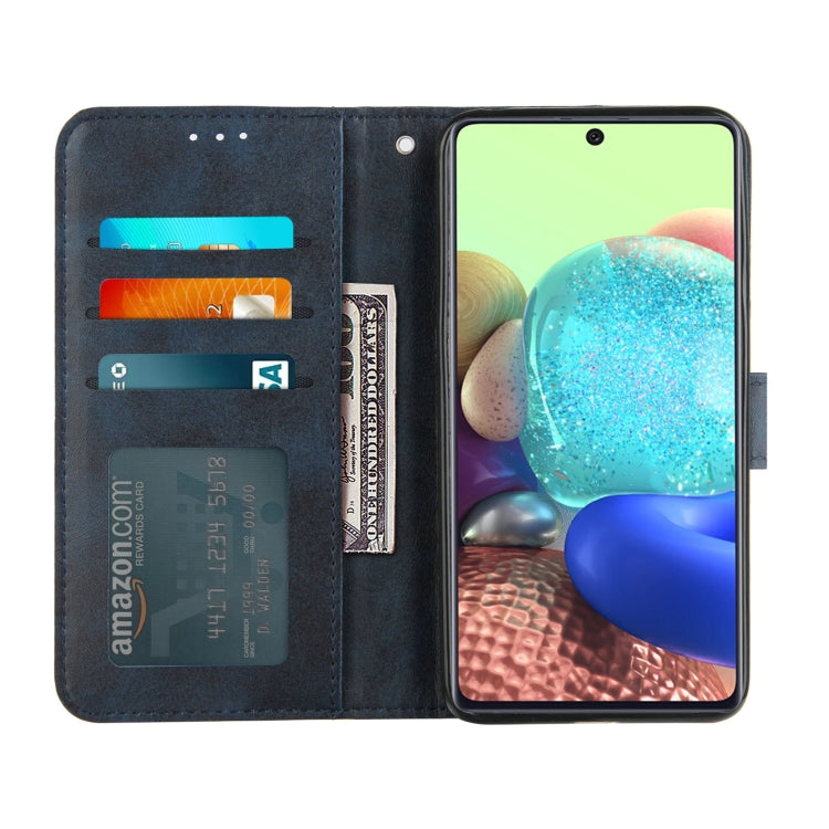 For Samsung Galaxy A71 5G Stitching Calf Texture Buckle Horizontal Flip Leather Case with Holder & Card Slots & Wallet & Lanyard