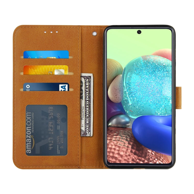 For Samsung Galaxy A71 5G Stitching Calf Texture Buckle Horizontal Flip Leather Case with Holder & Card Slots & Wallet & Lanyard