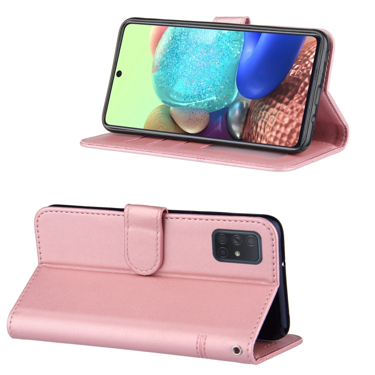 For Samsung Galaxy A71 5G Stitching Calf Texture Buckle Horizontal Flip Leather Case with Holder & Card Slots & Wallet & Lanyard