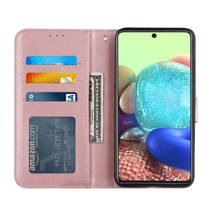 For Samsung Galaxy A71 5G Stitching Calf Texture Buckle Horizontal Flip Leather Case with Holder & Card Slots & Wallet & Lanyard