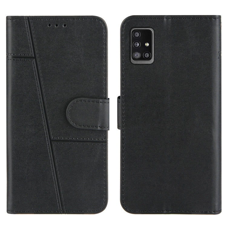 For Samsung Galaxy A51 5G Stitching Calf Texture Buckle Horizontal Flip Leather Case with Holder & Card Slots & Wallet & Lanyard