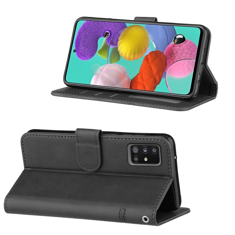 For Samsung Galaxy A51 5G Stitching Calf Texture Buckle Horizontal Flip Leather Case with Holder & Card Slots & Wallet & Lanyard