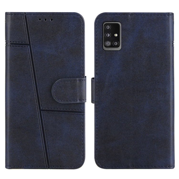 For Samsung Galaxy A51 5G Stitching Calf Texture Buckle Horizontal Flip Leather Case with Holder & Card Slots & Wallet & Lanyard