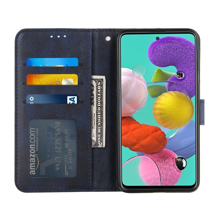 For Samsung Galaxy A51 5G Stitching Calf Texture Buckle Horizontal Flip Leather Case with Holder & Card Slots & Wallet & Lanyard