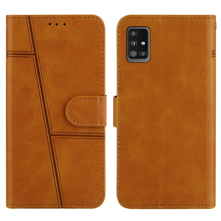 For Samsung Galaxy A51 5G Stitching Calf Texture Buckle Horizontal Flip Leather Case with Holder & Card Slots & Wallet & Lanyard