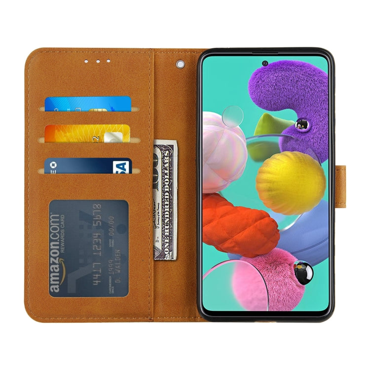 For Samsung Galaxy A51 5G Stitching Calf Texture Buckle Horizontal Flip Leather Case with Holder & Card Slots & Wallet & Lanyard