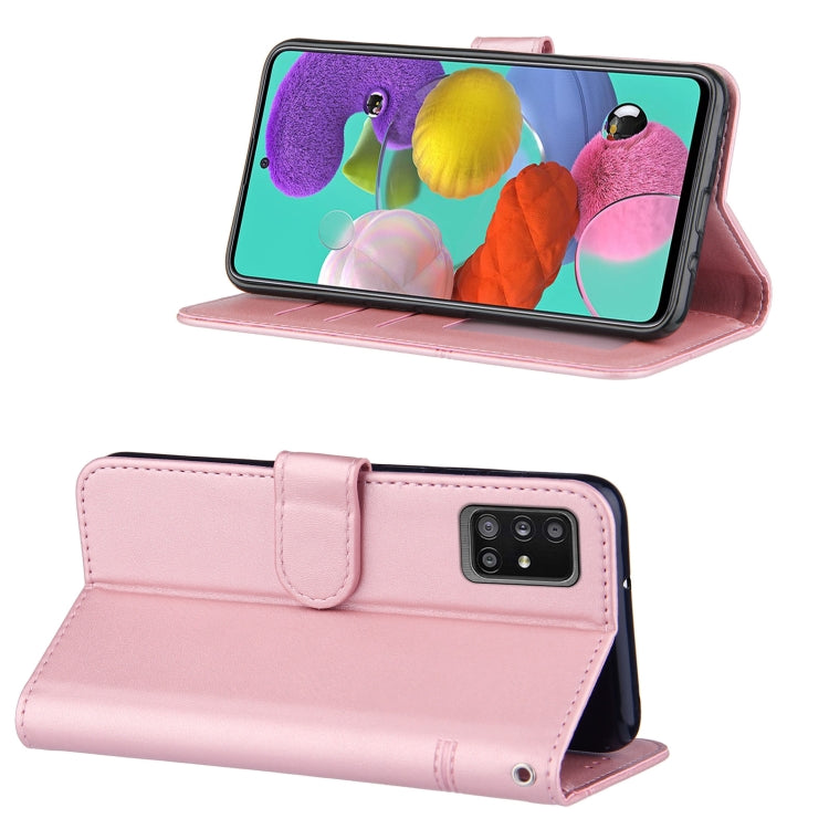 For Samsung Galaxy A51 5G Stitching Calf Texture Buckle Horizontal Flip Leather Case with Holder & Card Slots & Wallet & Lanyard
