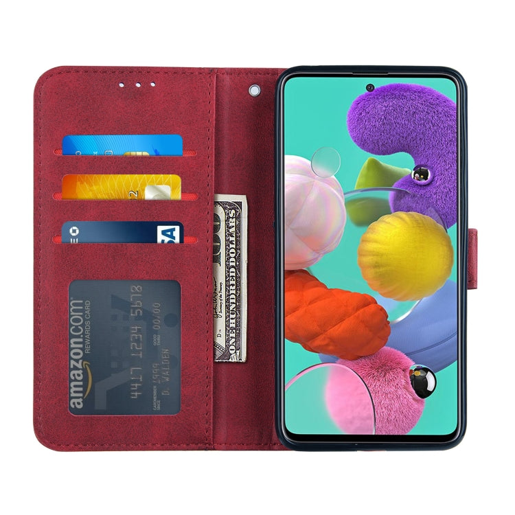 For Samsung Galaxy A51 5G Stitching Calf Texture Buckle Horizontal Flip Leather Case with Holder & Card Slots & Wallet & Lanyard