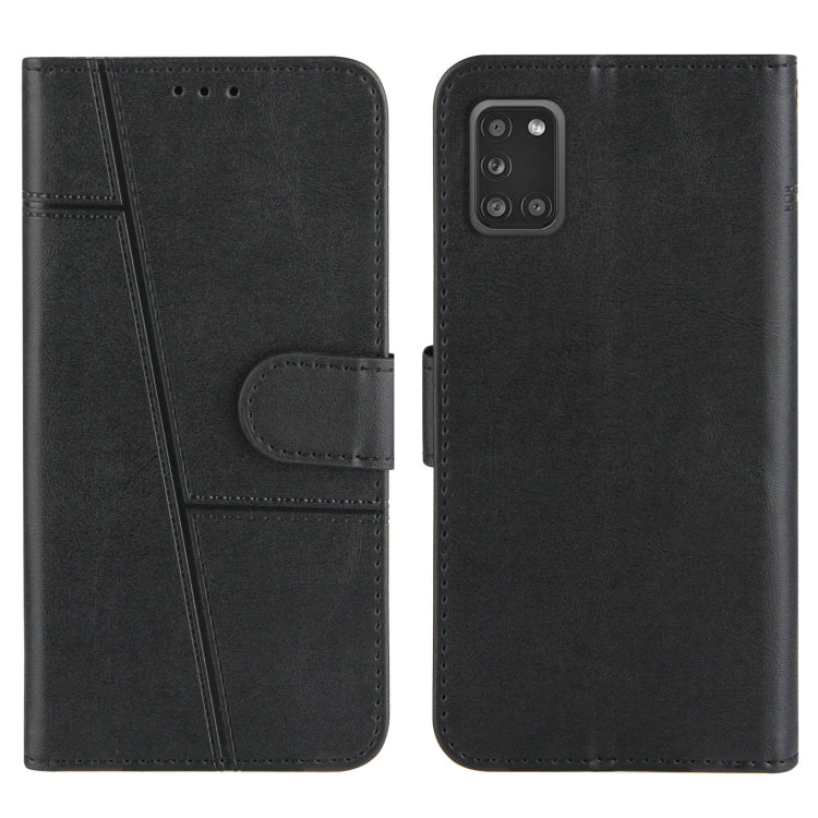 For Samsung Galaxy A51 4G Stitching Calf Texture Buckle Horizontal Flip Leather Case with Holder & Card Slots & Wallet & Lanyard