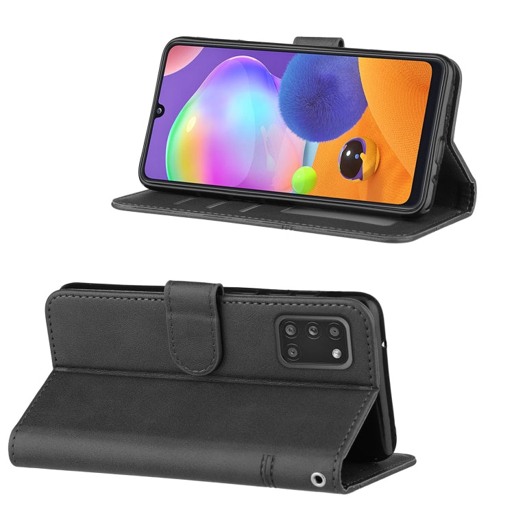 For Samsung Galaxy A51 4G Stitching Calf Texture Buckle Horizontal Flip Leather Case with Holder & Card Slots & Wallet & Lanyard