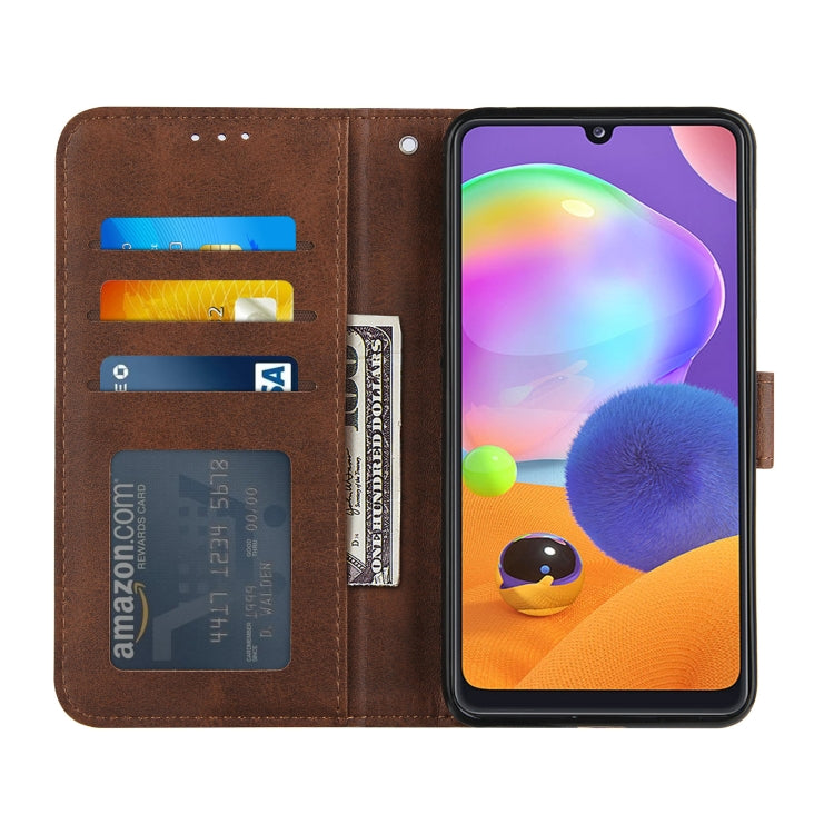 For Samsung Galaxy A51 4G Stitching Calf Texture Buckle Horizontal Flip Leather Case with Holder & Card Slots & Wallet & Lanyard