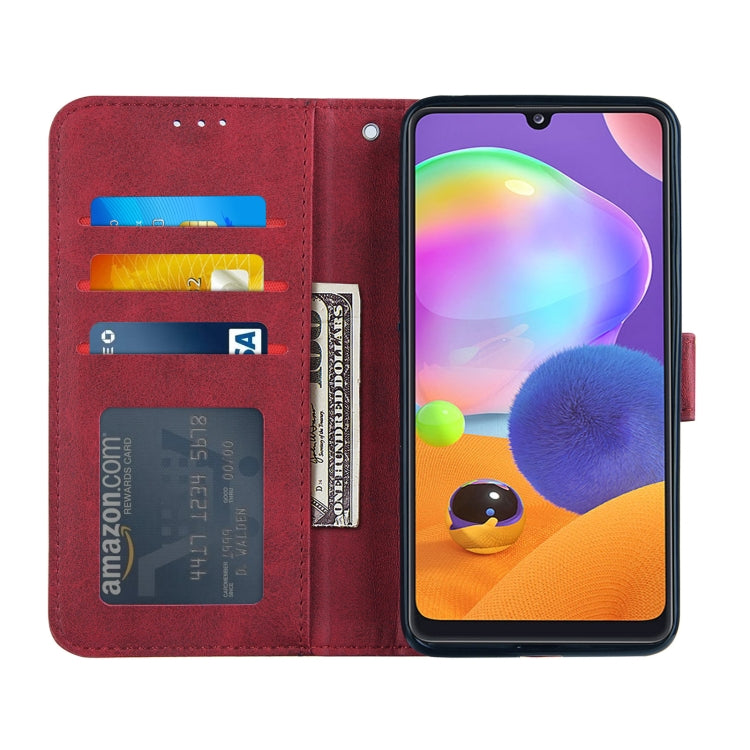 For Samsung Galaxy A51 4G Stitching Calf Texture Buckle Horizontal Flip Leather Case with Holder & Card Slots & Wallet & Lanyard