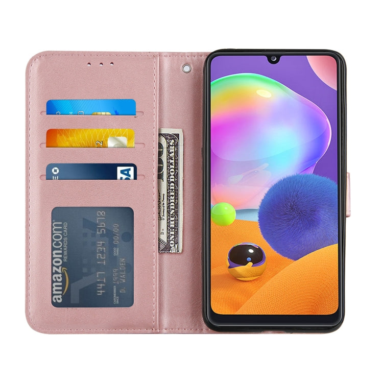 For Samsung Galaxy A31 4G Stitching Calf Texture Buckle Horizontal Flip Leather Case with Holder & Card Slots & Wallet & Lanyard