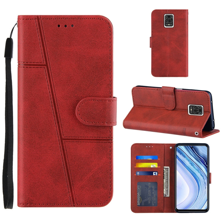 For Xiaomi Redmi Note 9 Pro Max Stitching Calf Texture Buckle Horizontal Flip Leather Case with Holder & Card Slots & Wallet & Lanyard