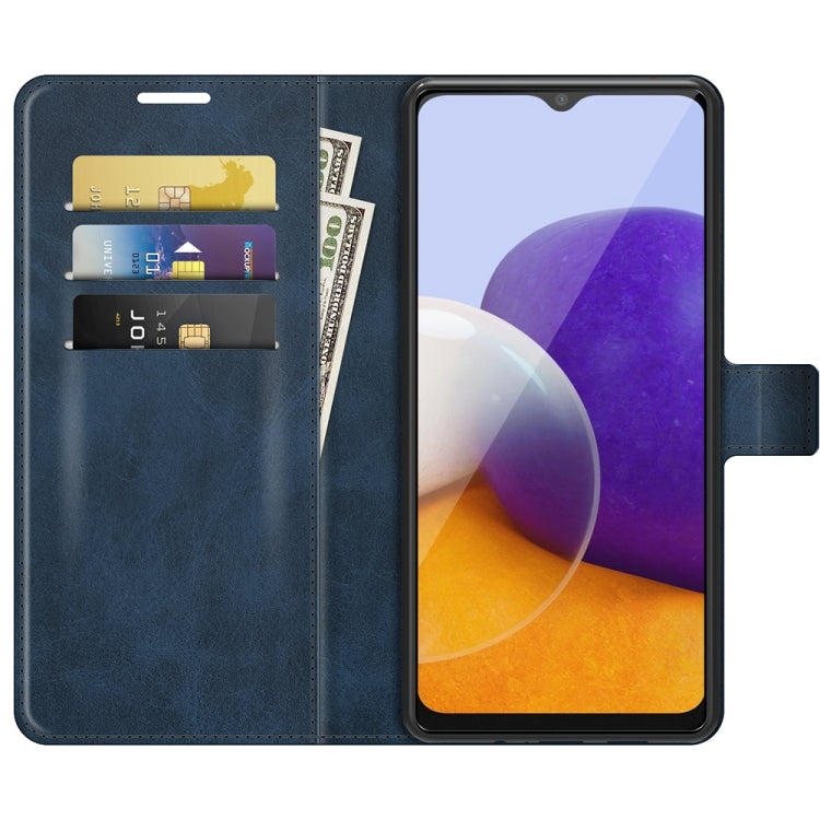 For Samsung Galaxy A22 5G Retro Calf Pattern Buckle Horizontal Flip Leather Case with Holder & Card Slots & Wallet