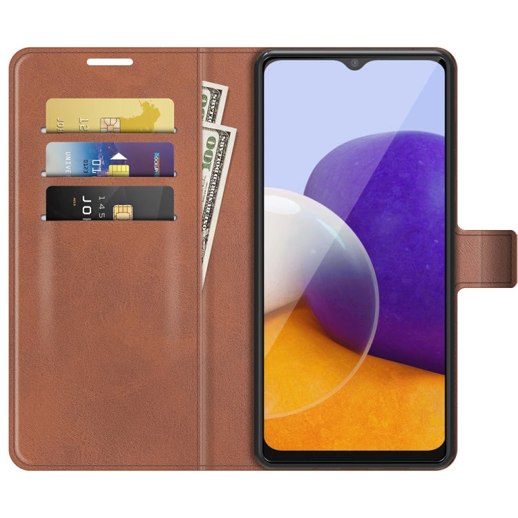 For Samsung Galaxy A22 5G Retro Calf Pattern Buckle Horizontal Flip Leather Case with Holder & Card Slots & Wallet