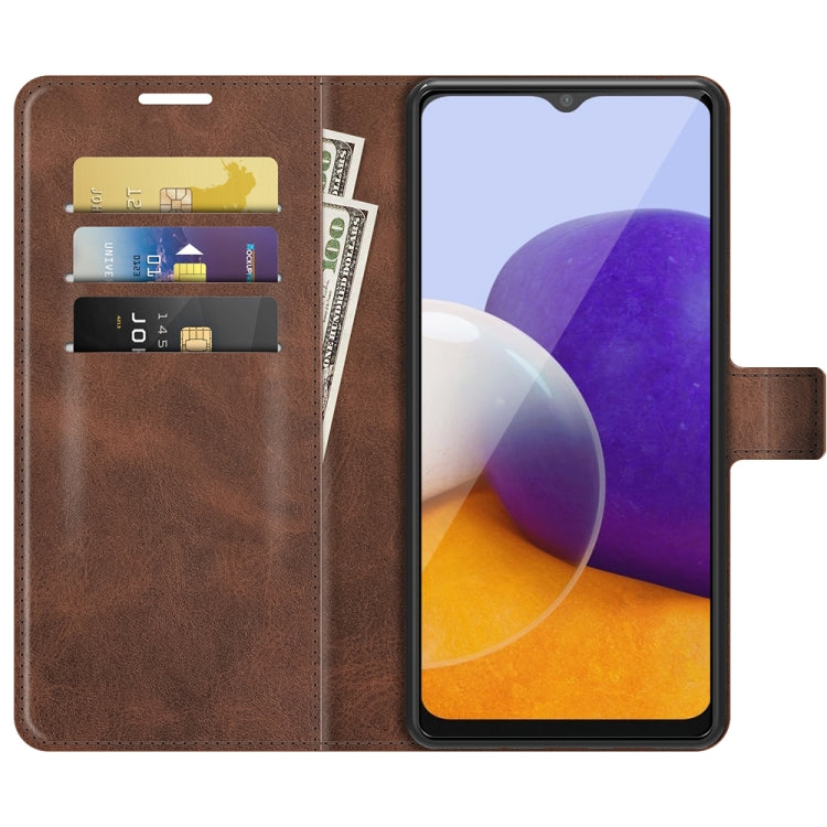 For Samsung Galaxy A22 5G Retro Calf Pattern Buckle Horizontal Flip Leather Case with Holder & Card Slots & Wallet