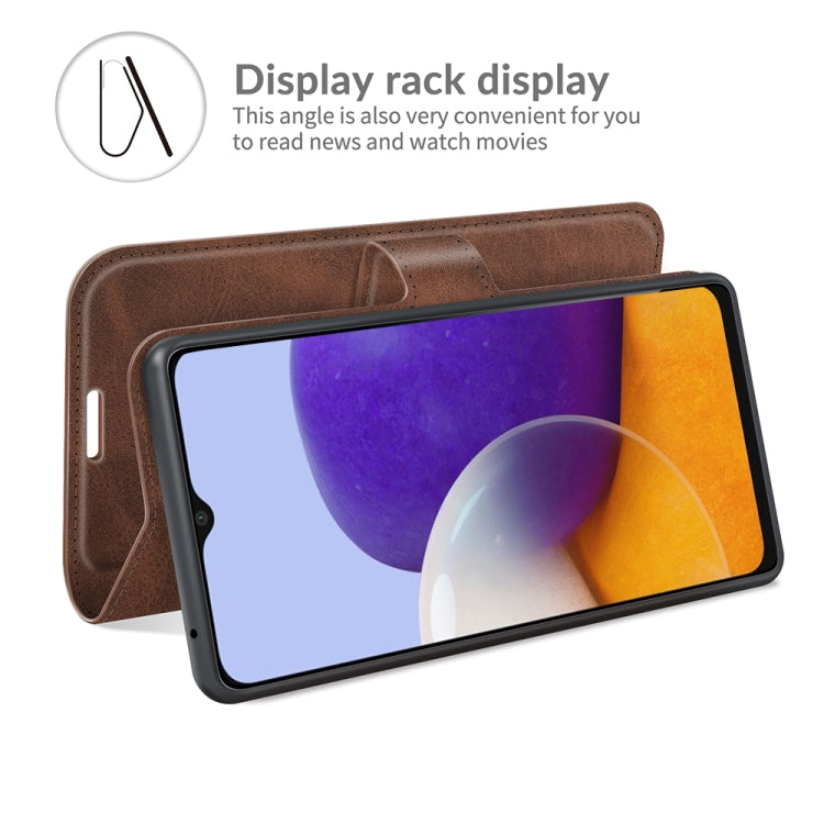 For Samsung Galaxy A22 5G Retro Calf Pattern Buckle Horizontal Flip Leather Case with Holder & Card Slots & Wallet