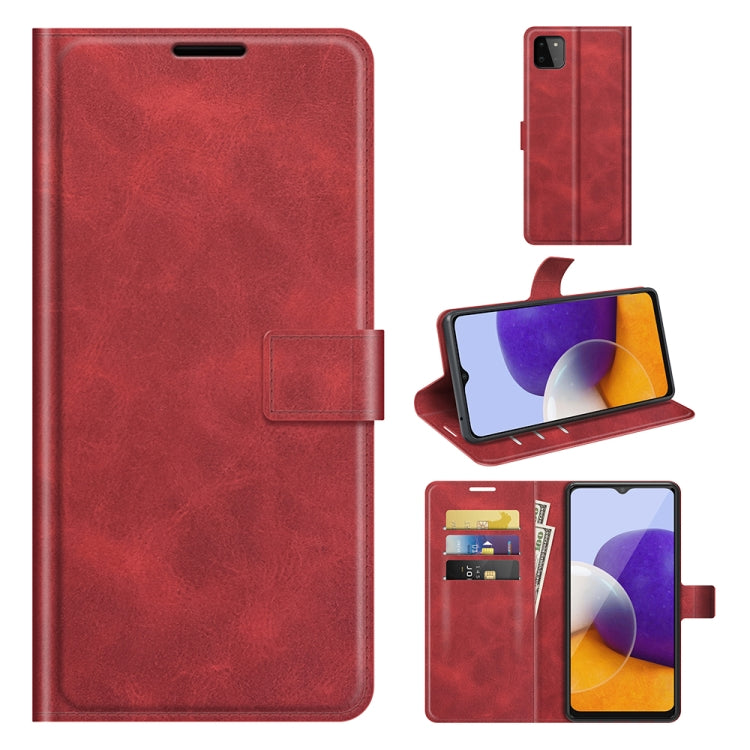 For Samsung Galaxy A22 5G Retro Calf Pattern Buckle Horizontal Flip Leather Case with Holder & Card Slots & Wallet