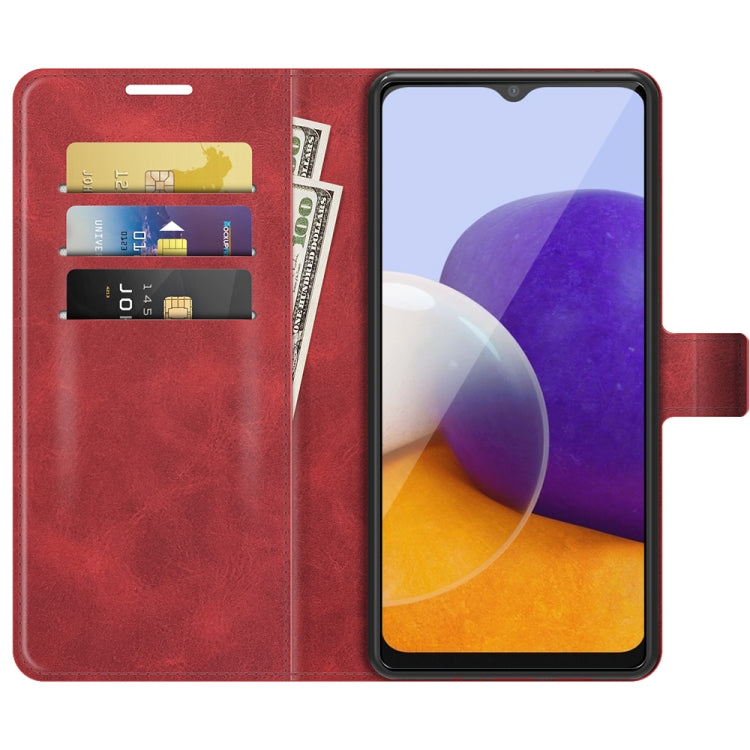 For Samsung Galaxy A22 5G Retro Calf Pattern Buckle Horizontal Flip Leather Case with Holder & Card Slots & Wallet
