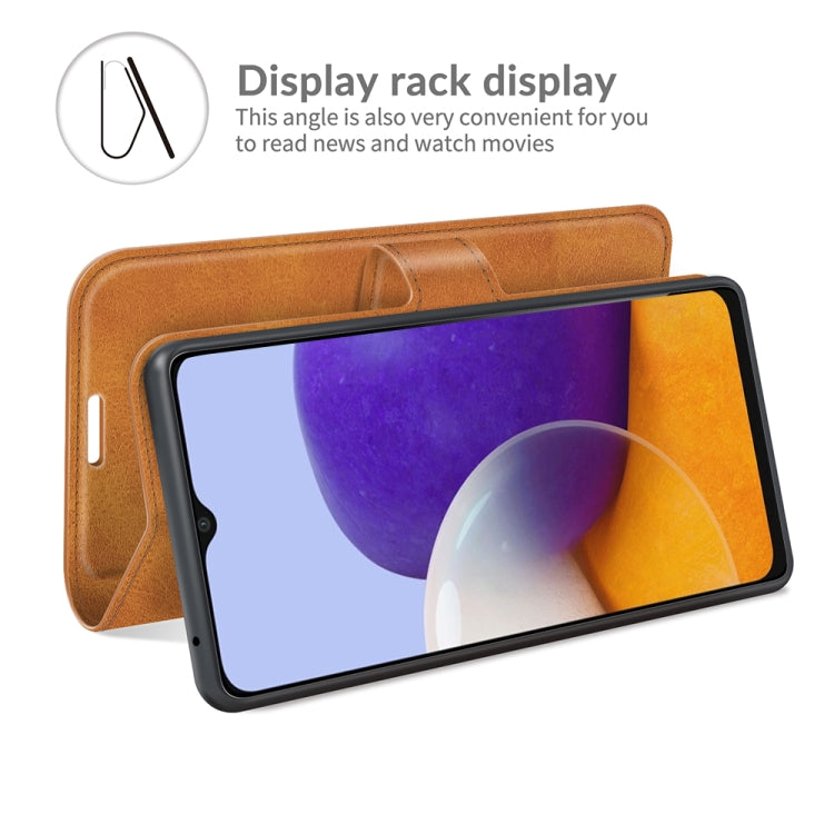 For Samsung Galaxy A22 5G Retro Calf Pattern Buckle Horizontal Flip Leather Case with Holder & Card Slots & Wallet
