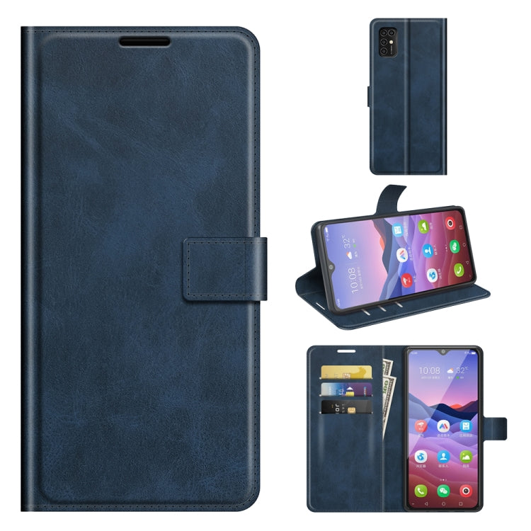 For ZTE V2020 Smart Retro Calf Pattern Buckle Horizontal Flip Leather Case with Holder & Card Slots & Wallet