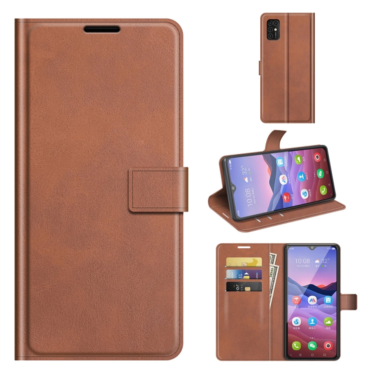 For ZTE V2020 Smart Retro Calf Pattern Buckle Horizontal Flip Leather Case with Holder & Card Slots & Wallet