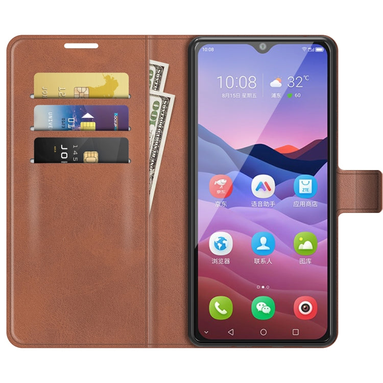 For ZTE V2020 Smart Retro Calf Pattern Buckle Horizontal Flip Leather Case with Holder & Card Slots & Wallet
