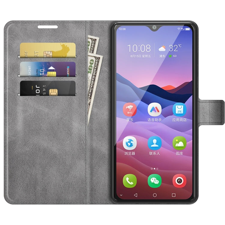 For ZTE V2020 Smart Retro Calf Pattern Buckle Horizontal Flip Leather Case with Holder & Card Slots & Wallet
