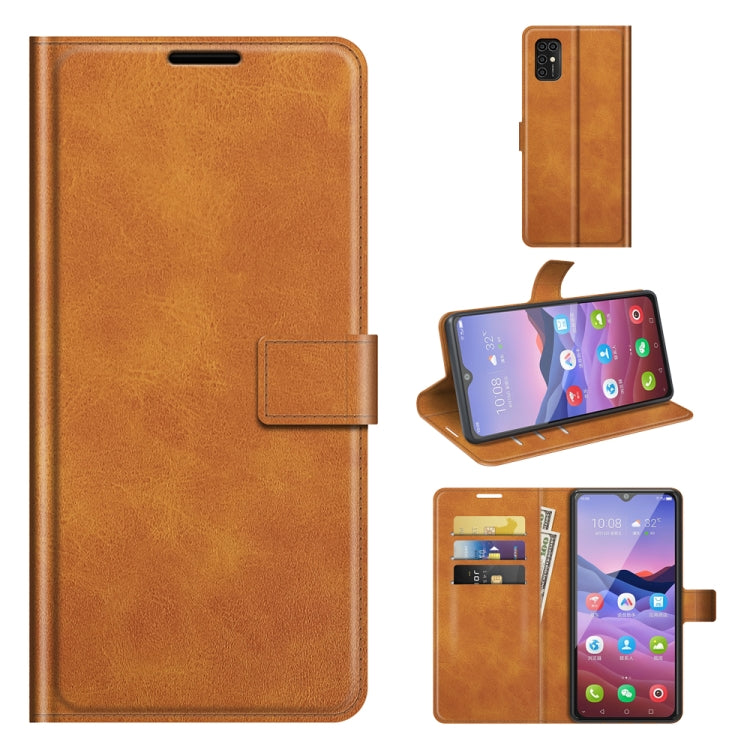 For ZTE V2020 Smart Retro Calf Pattern Buckle Horizontal Flip Leather Case with Holder & Card Slots & Wallet