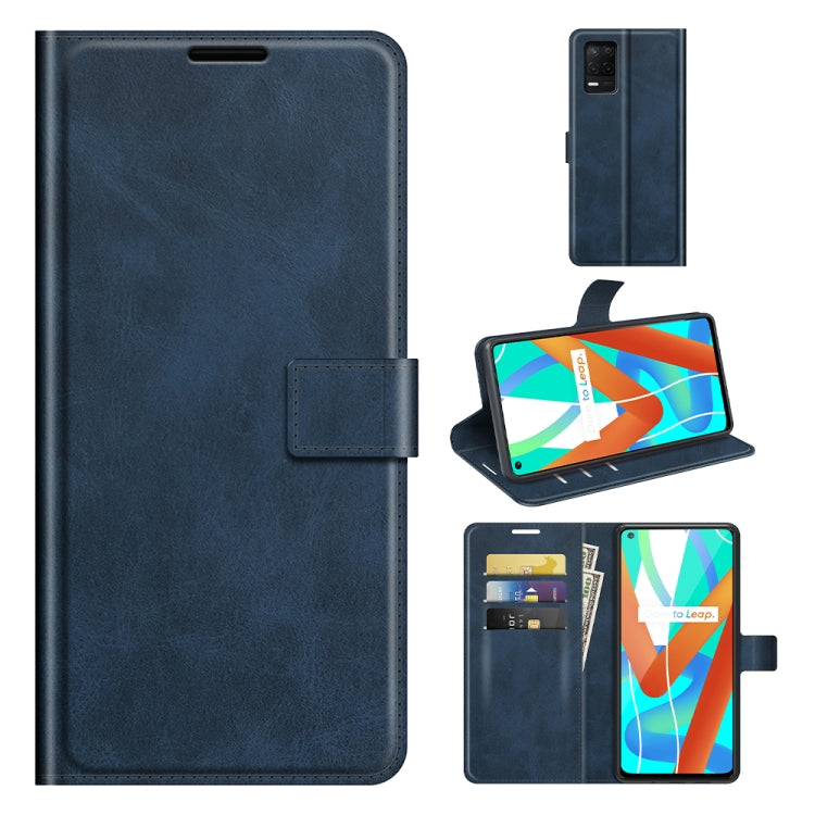 For OPPO  Realme V13 5G/Realme 8 5G  Retro Calf Pattern Buckle Horizontal Flip Leather Case with Holder & Card Slots & Wallet