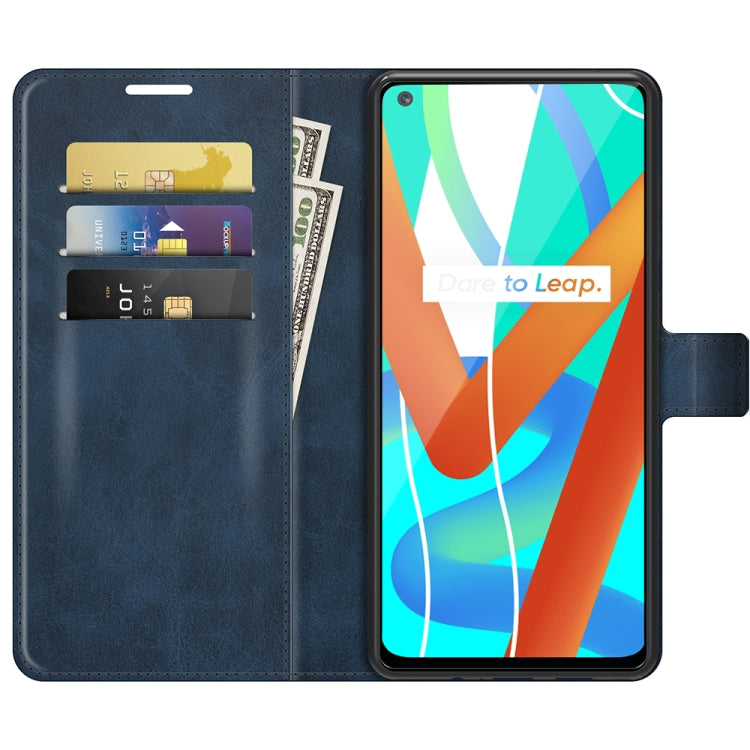 For OPPO  Realme V13 5G/Realme 8 5G  Retro Calf Pattern Buckle Horizontal Flip Leather Case with Holder & Card Slots & Wallet
