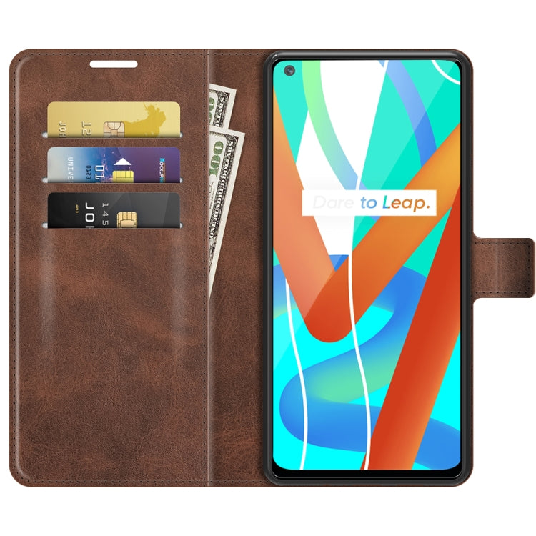 For OPPO  Realme V13 5G/Realme 8 5G  Retro Calf Pattern Buckle Horizontal Flip Leather Case with Holder & Card Slots & Wallet