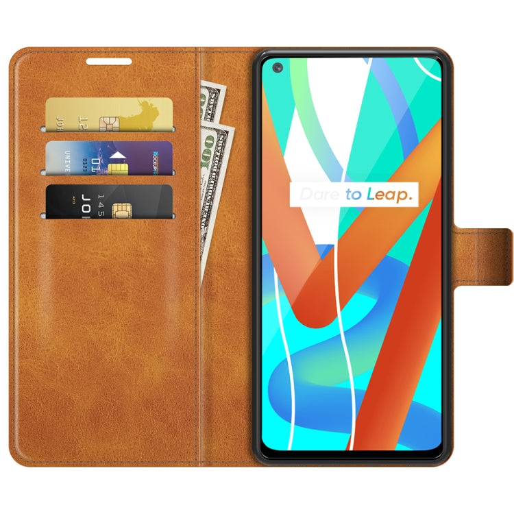 For OPPO  Realme V13 5G/Realme 8 5G  Retro Calf Pattern Buckle Horizontal Flip Leather Case with Holder & Card Slots & Wallet
