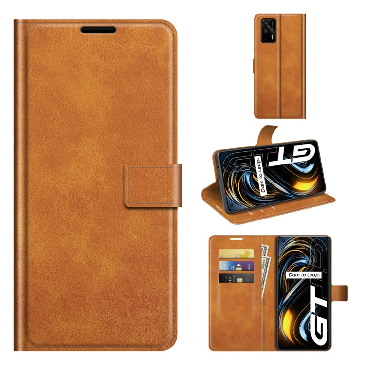For OPPO Realme GT 5G/Realme Q3 Pro 5G Retro Calf Pattern Buckle Horizontal Flip Leather Case with Holder & Card Slots & Wallet