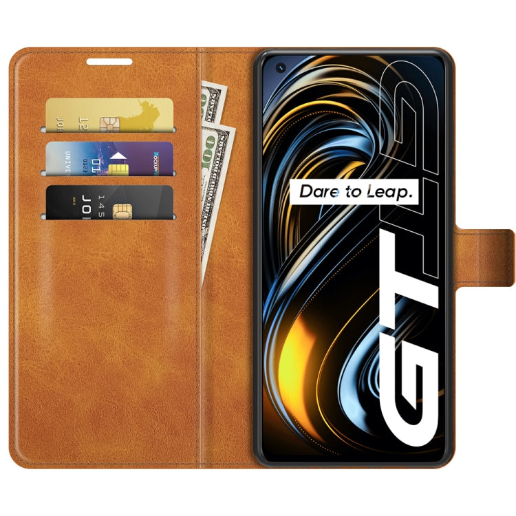 For OPPO Realme GT 5G/Realme Q3 Pro 5G Retro Calf Pattern Buckle Horizontal Flip Leather Case with Holder & Card Slots & Wallet