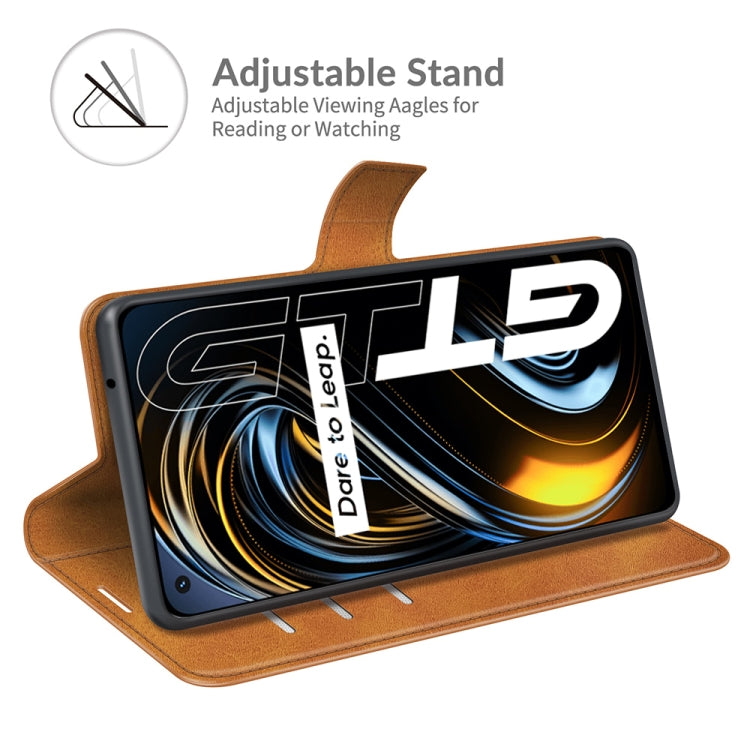 For OPPO Realme GT 5G/Realme Q3 Pro 5G Retro Calf Pattern Buckle Horizontal Flip Leather Case with Holder & Card Slots & Wallet