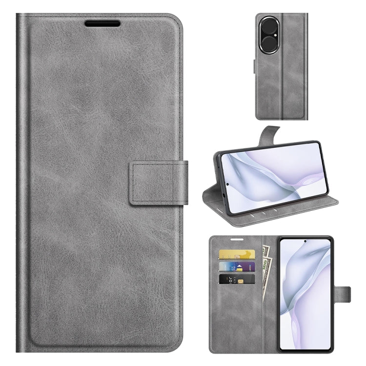 For Huawei P50 Retro Calf Pattern Buckle Horizontal Flip Leather Case with Holder & Card Slots & Wallet